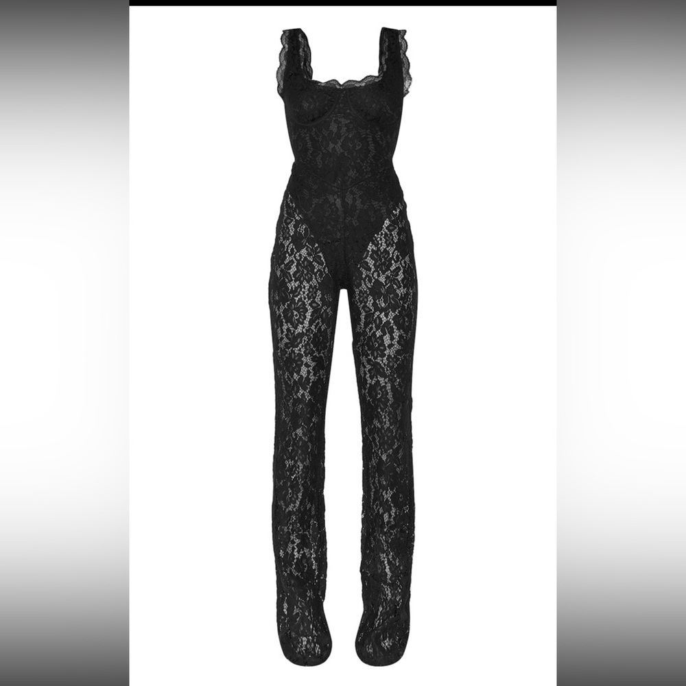 PrettyLittleThing Black Lace Jumpsuit